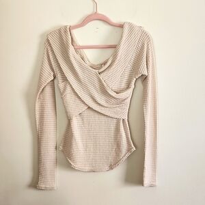 Free People Marley off shoulder cross front long sleeve top